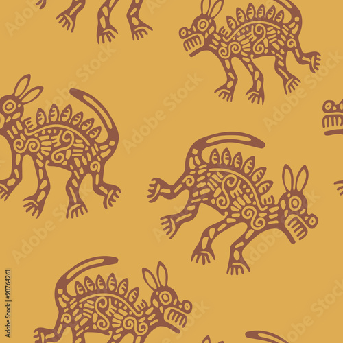 Seamless pattern with American Indians art and ethnic ornaments for your design