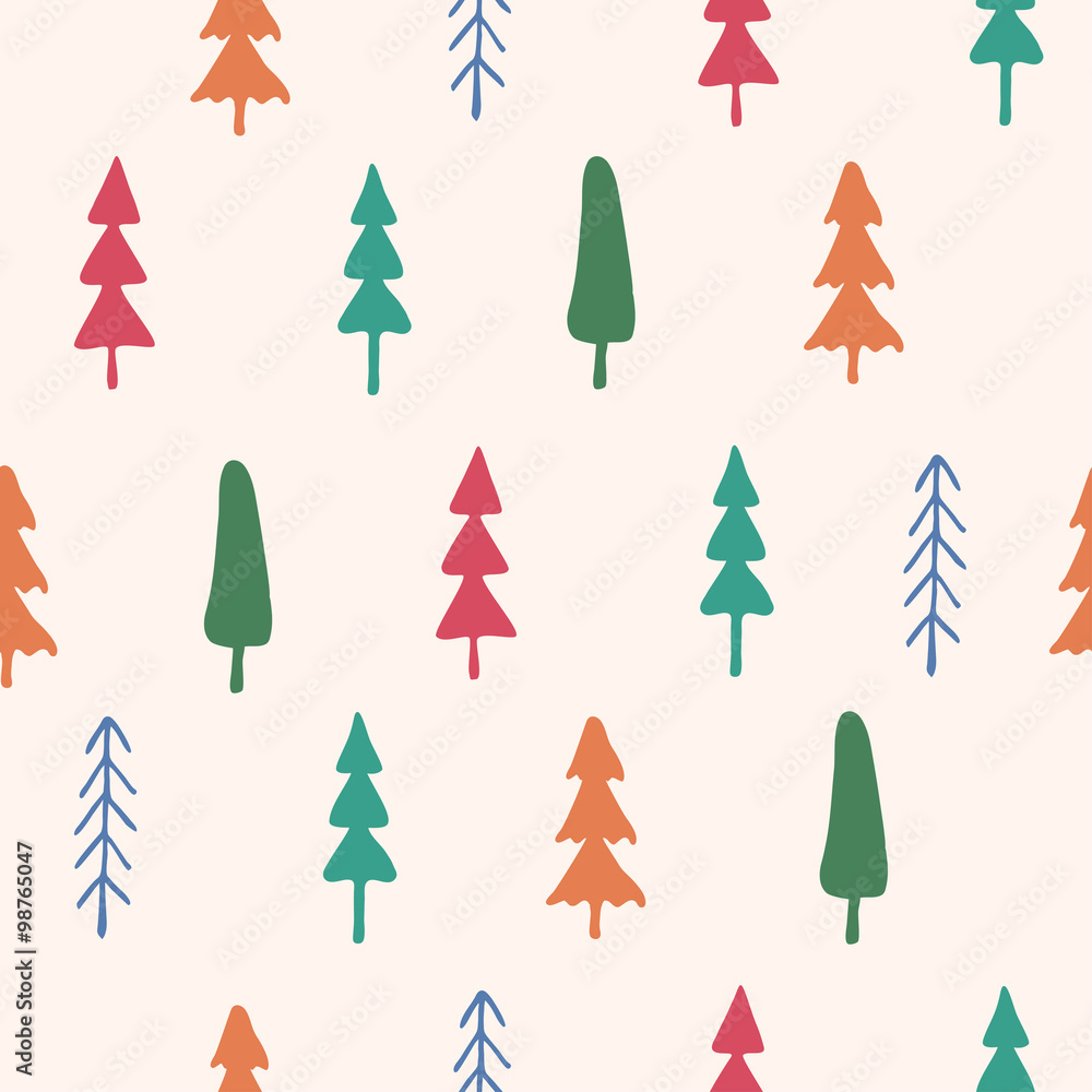 Fir tree seamless pattern colorful Fir tree seamless pattern colorful