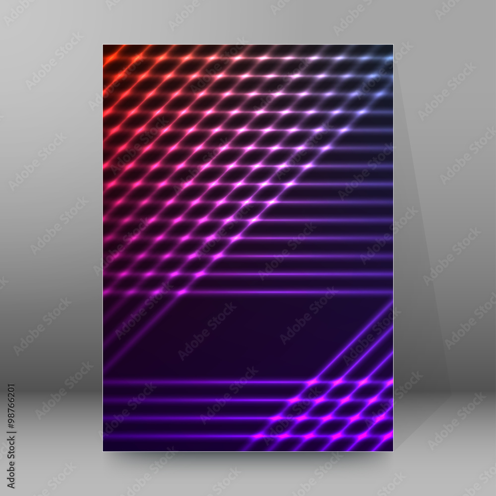 neon lights line the cover page brochure background neon lights line the cover page brochure background