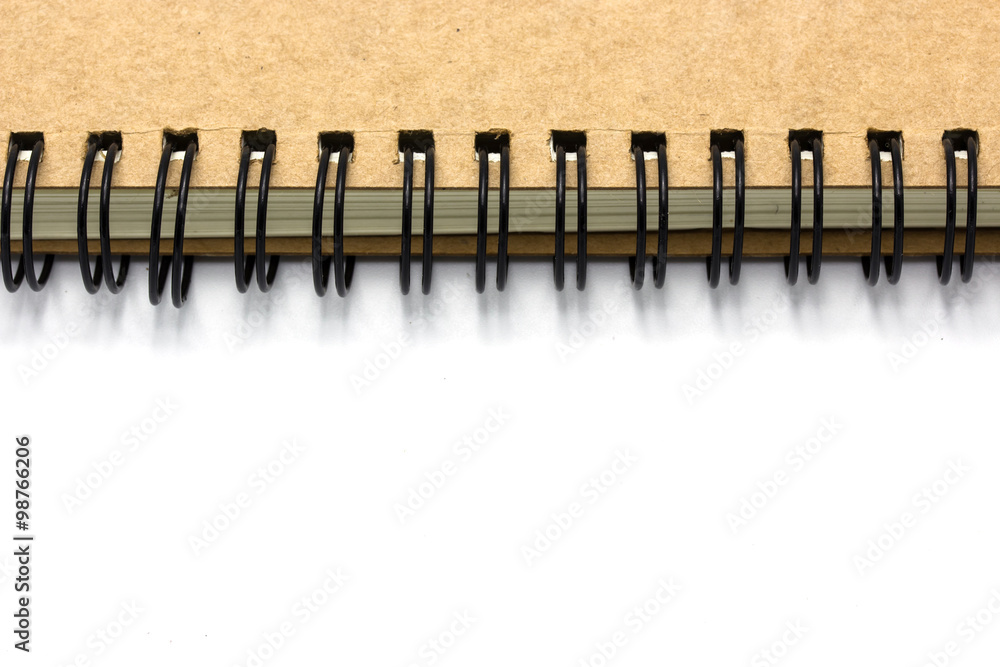 Closeup notebook background on white Closeup notebook background on white