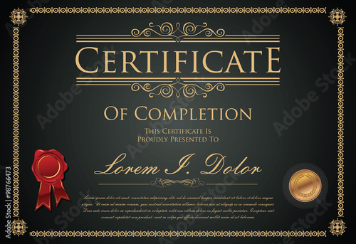 Certificate of achievement retro template 