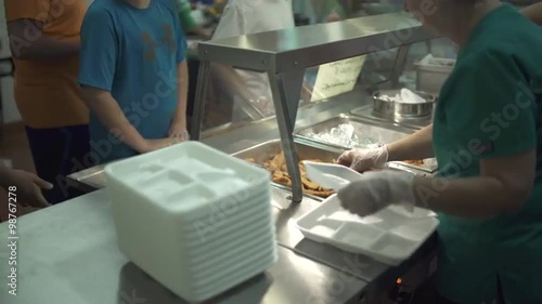 Scenes from a school cafeteria