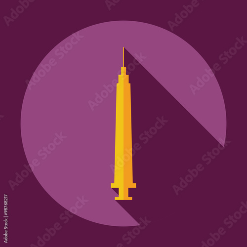 Flat modern design with shadow dentist tool
