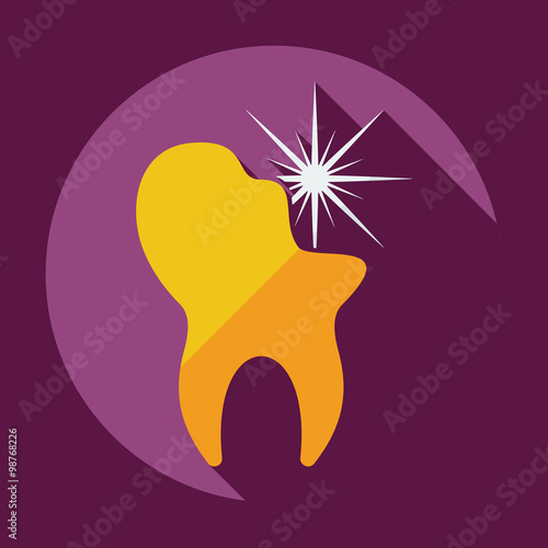 Flat modern design with shadow icons tooth