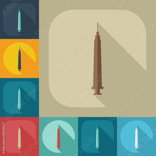 Flat modern design with shadow dentist tool