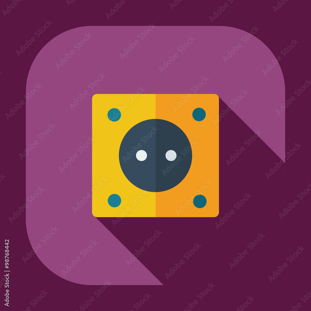 Flat modern design with shadow icons socket Flat modern design with shadow icons socket