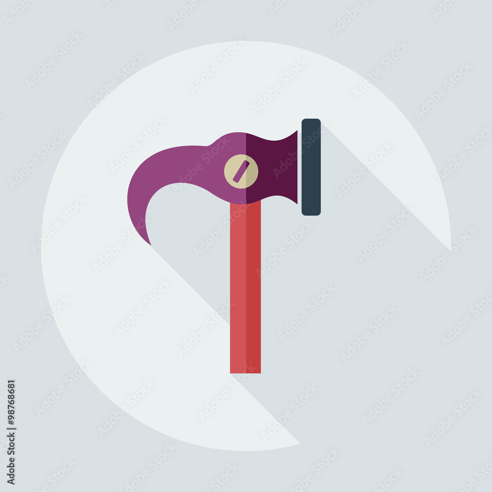 Flat modern design with shadow icons hammer Flat modern design with shadow icons hammer