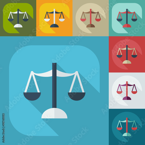 Flat modern design with shadow icons law