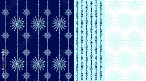 Seamless winter patterns, vector sketch illustration