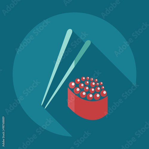 Flat modern design with shadow icons Japanese sushi