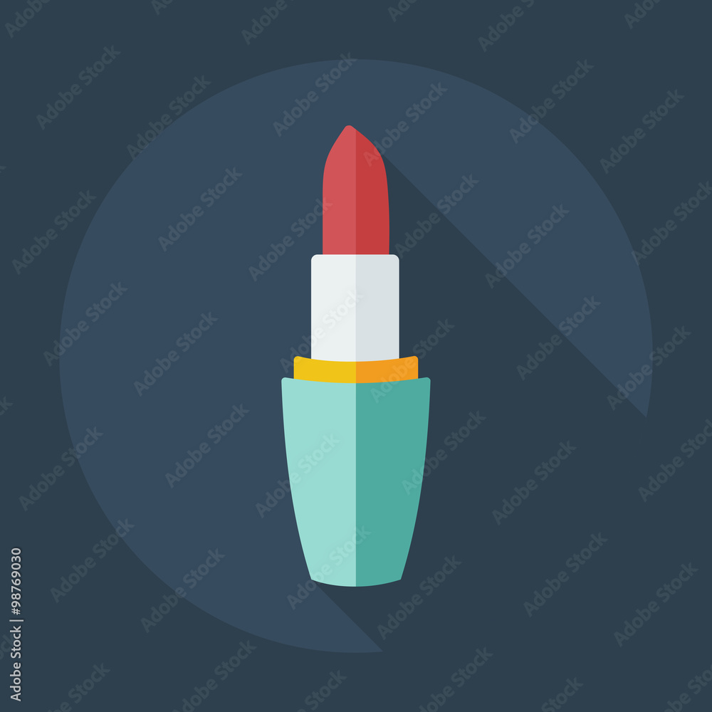 Flat modern design with shadow icons lipstick Flat modern design with shadow icons lipstick