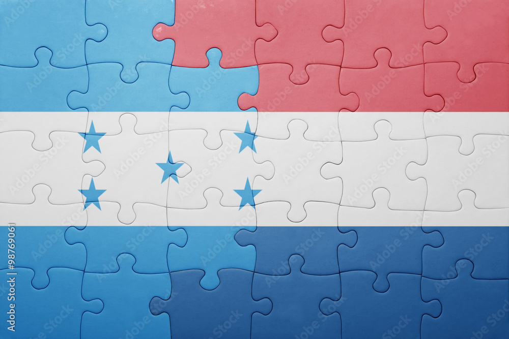 puzzle with the national flag of netherlands and honduras puzzle with the national flag of netherlands and honduras