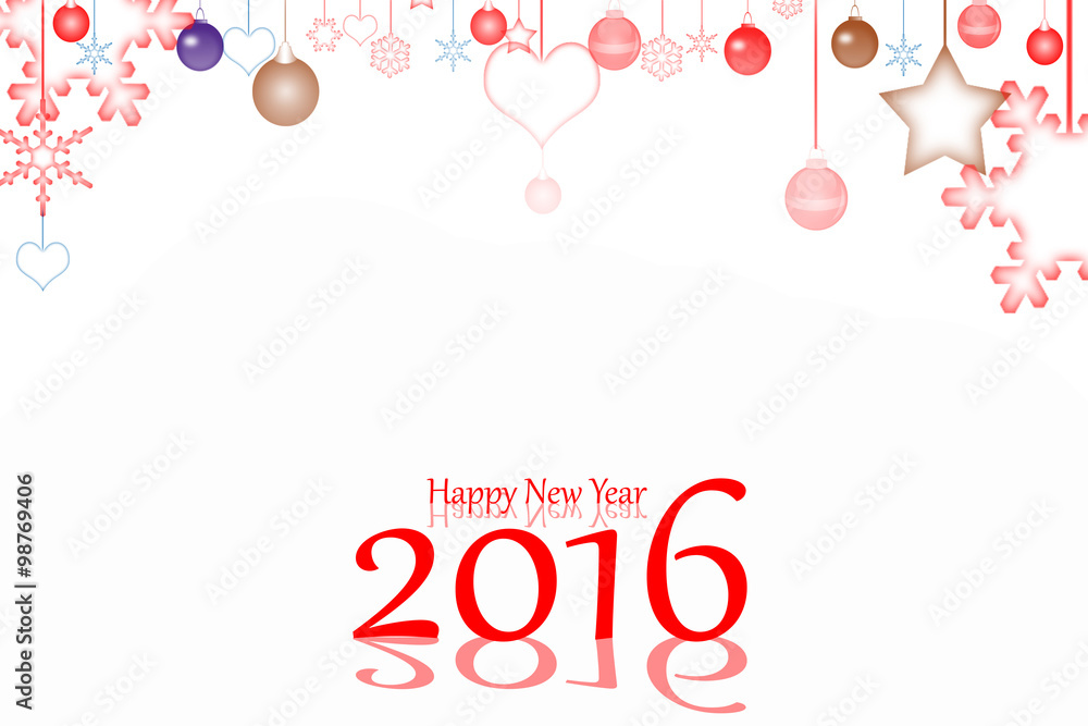 Happy New Year 2016 and snow background
