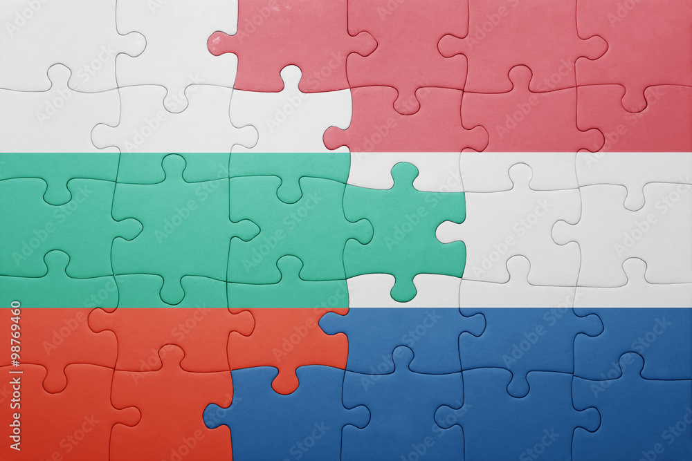puzzle with the national flag of netherlands and bulgaria puzzle with the national flag of netherlands and bulgaria