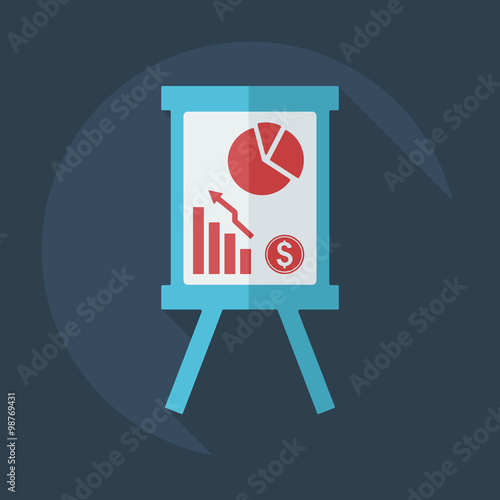 Flat modern design with shadow icons business graph