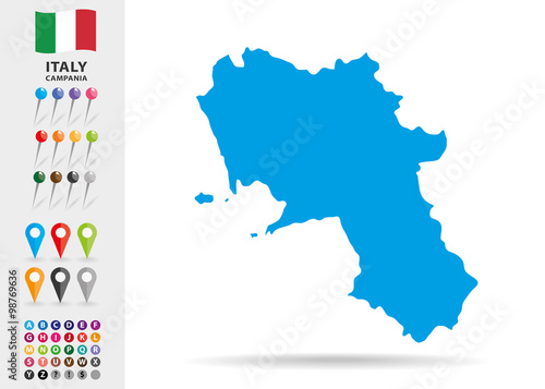 Map of Campania in Italy photo