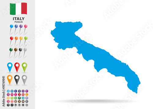 Map of Puglia in Italy photo