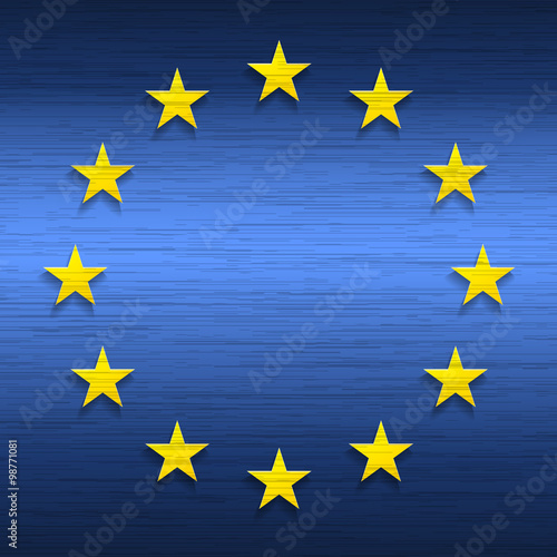 European Union flag on metal
