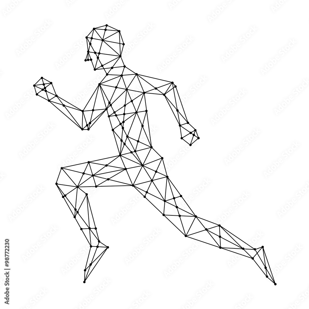 graphic man running, vector