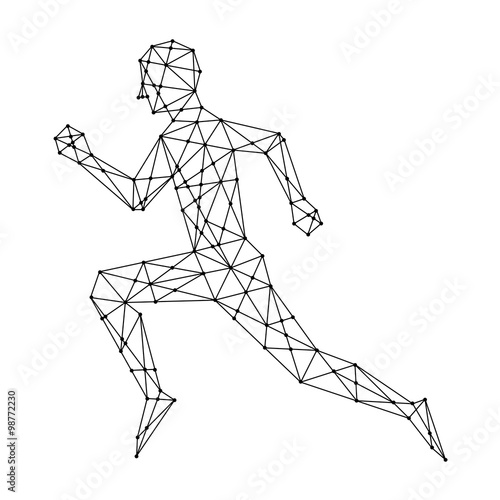 graphic man running, vector