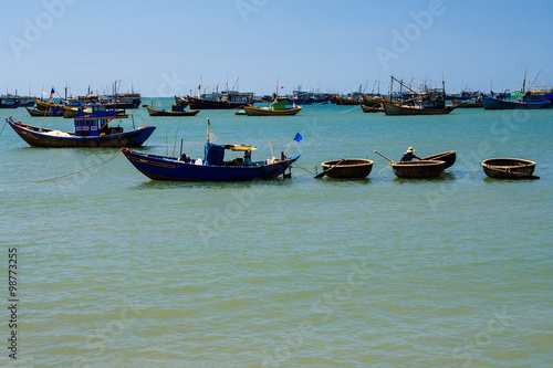 A dock in La Gi   Ke Ga beach  Binh Thuan  Vietnam.  These beaches are clean and primitive  they are the most favourite destinations for visitors to Binh Thuan Province.