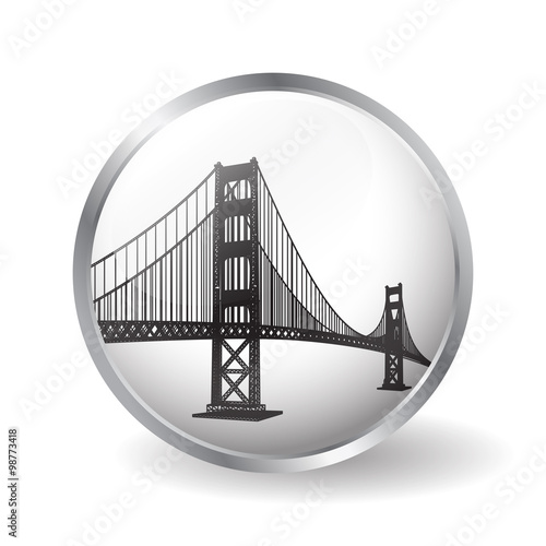 Golden Gate bridge button vector