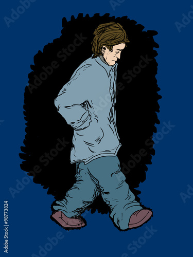 Depressed Adult Man