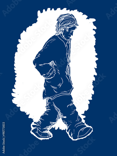 Depressed Blue Man