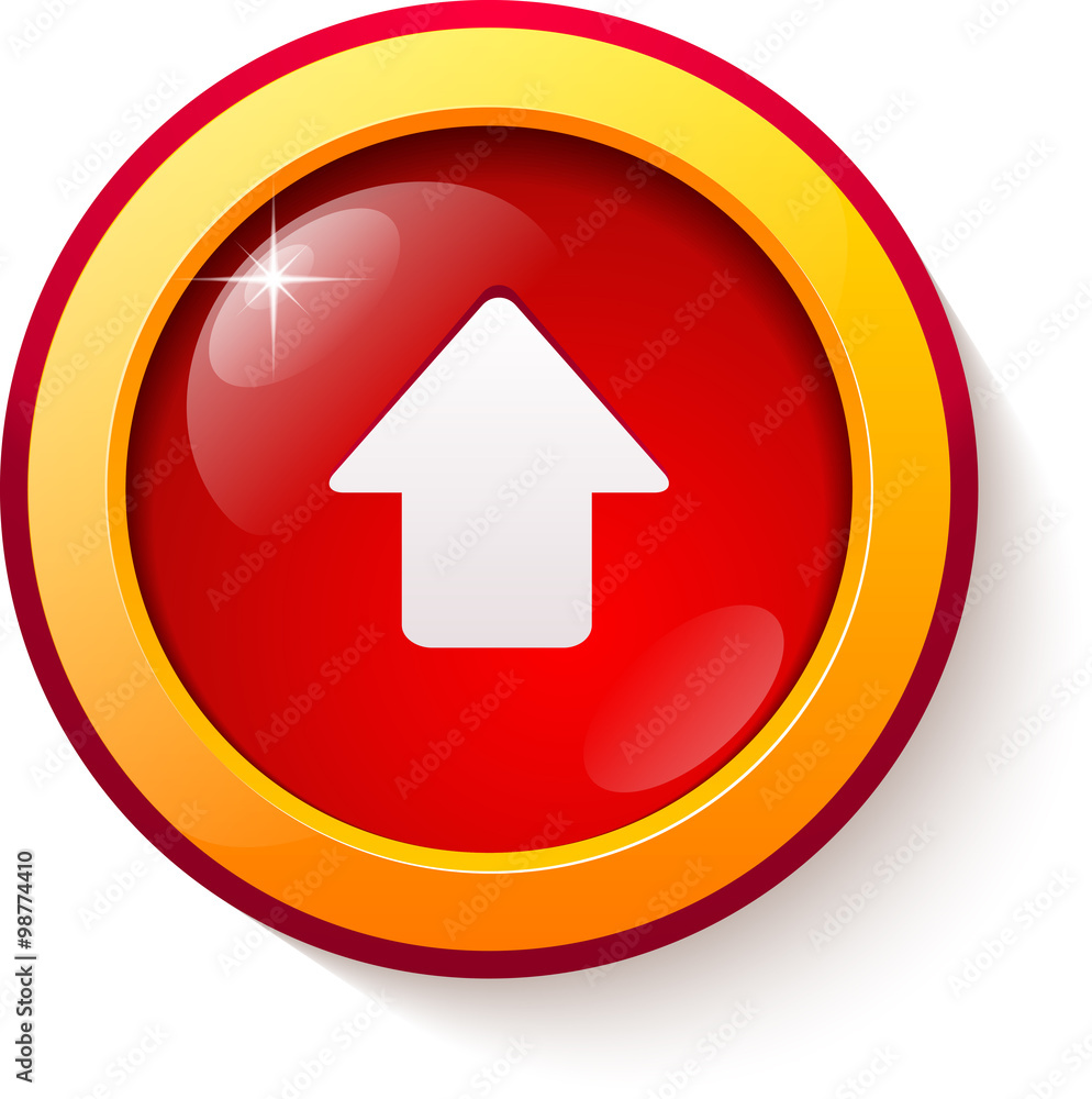 Red glass vector arrow button Red glass vector arrow button