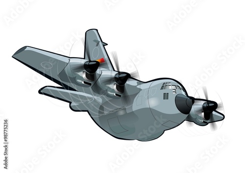 Tableau sur toile Vector Cartoon Military Cargo plane