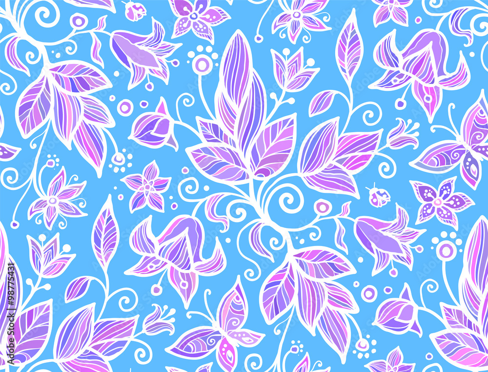 Abstract ornate shining flower seamless pattern Abstract ornate shining flower seamless pattern