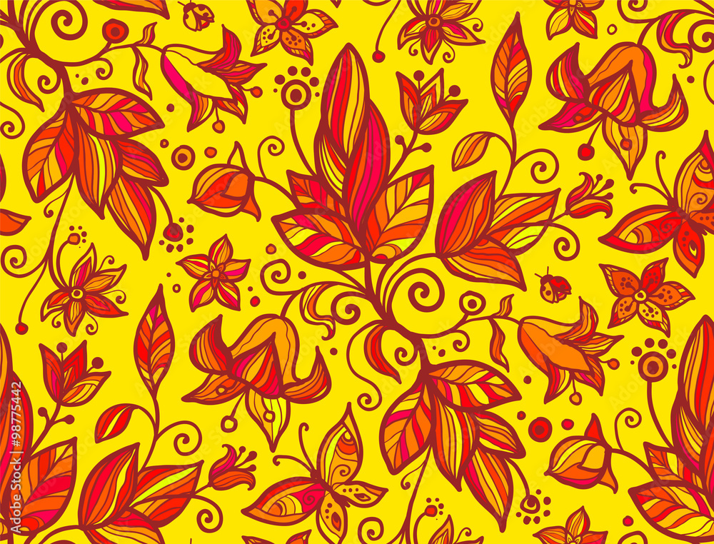 Abstract ornate shining flower seamless pattern Abstract ornate shining flower seamless pattern