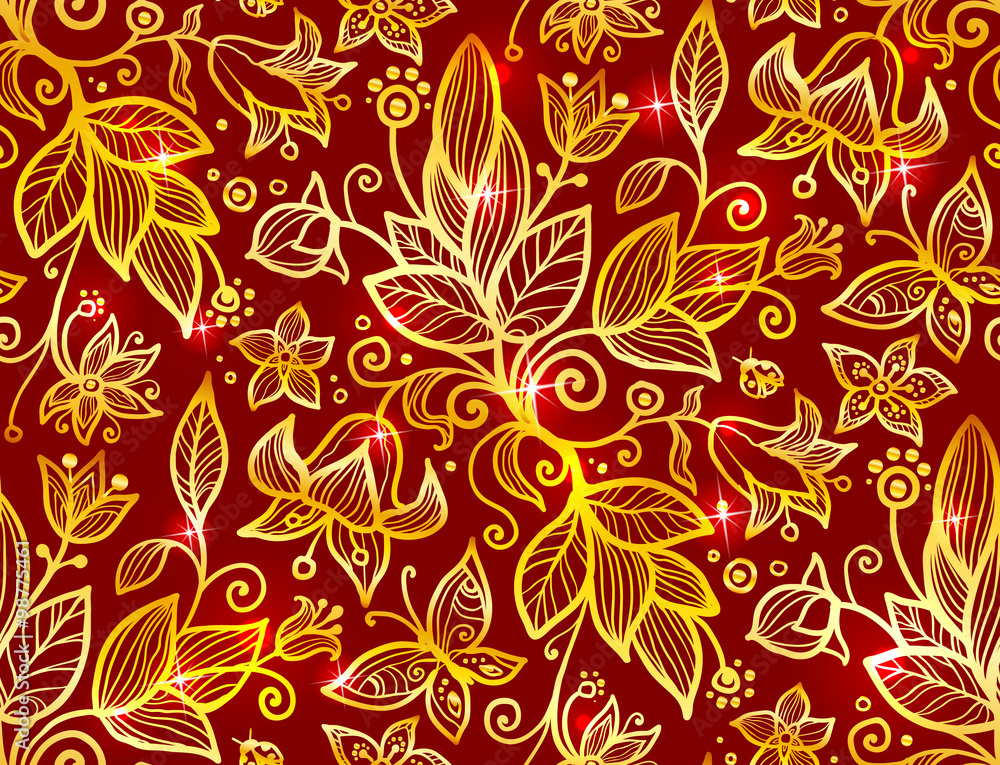 Abstract ornate shining flower seamless pattern Abstract ornate shining flower seamless pattern