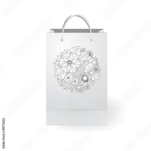 stock vector isolated paper shopping bag on the white background