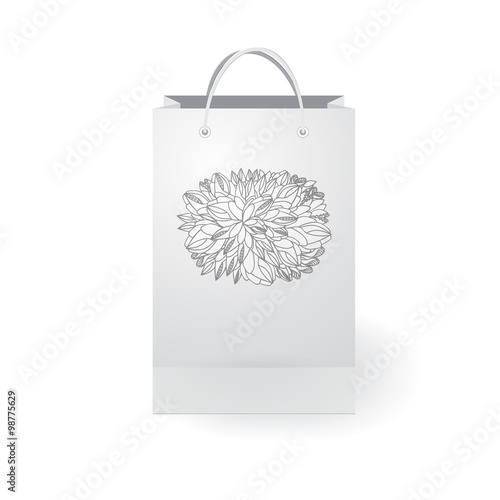 stock vector isolated paper shopping bag on the white background