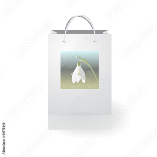 stock vector isolated paper shopping bag on the white background