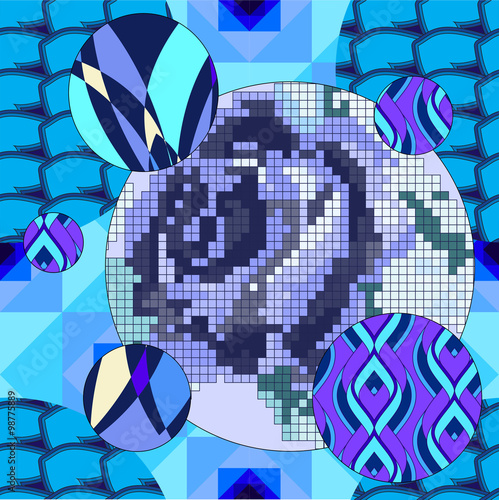 vector seamless patchwork pattern. oriental or russian design