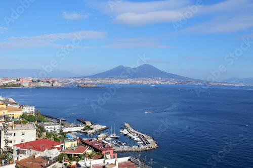 NAPLES, ITALY - OCTOBER 16, 2015: Panorama of Naples. Naples is the capital of the Italian region Campania and the third-largest municipality in Italy.