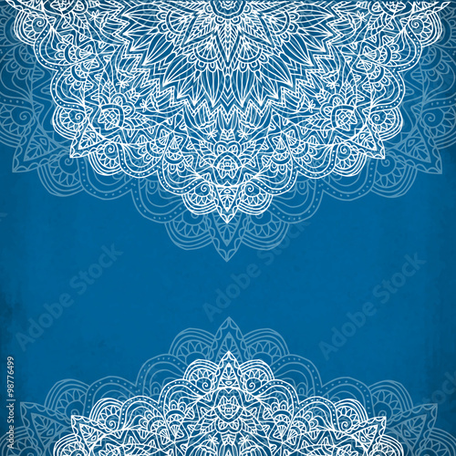 Ornate vintage blue vector background