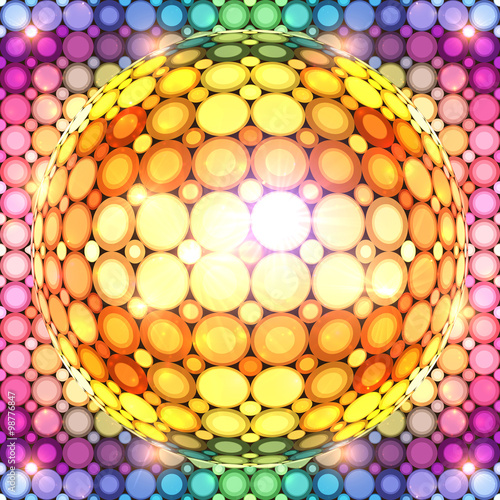 Shining colorful disco ball