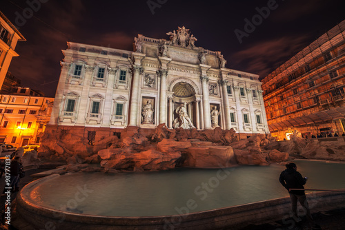 Rome, Italy: The Trevi Fountain at night photo