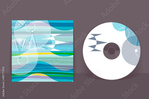 CD cover design template. Abstract pattern graphics