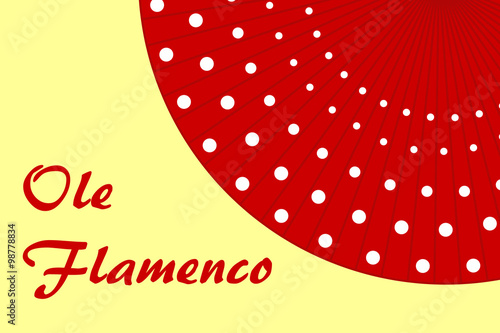 Flamenco red polka-dot fan background