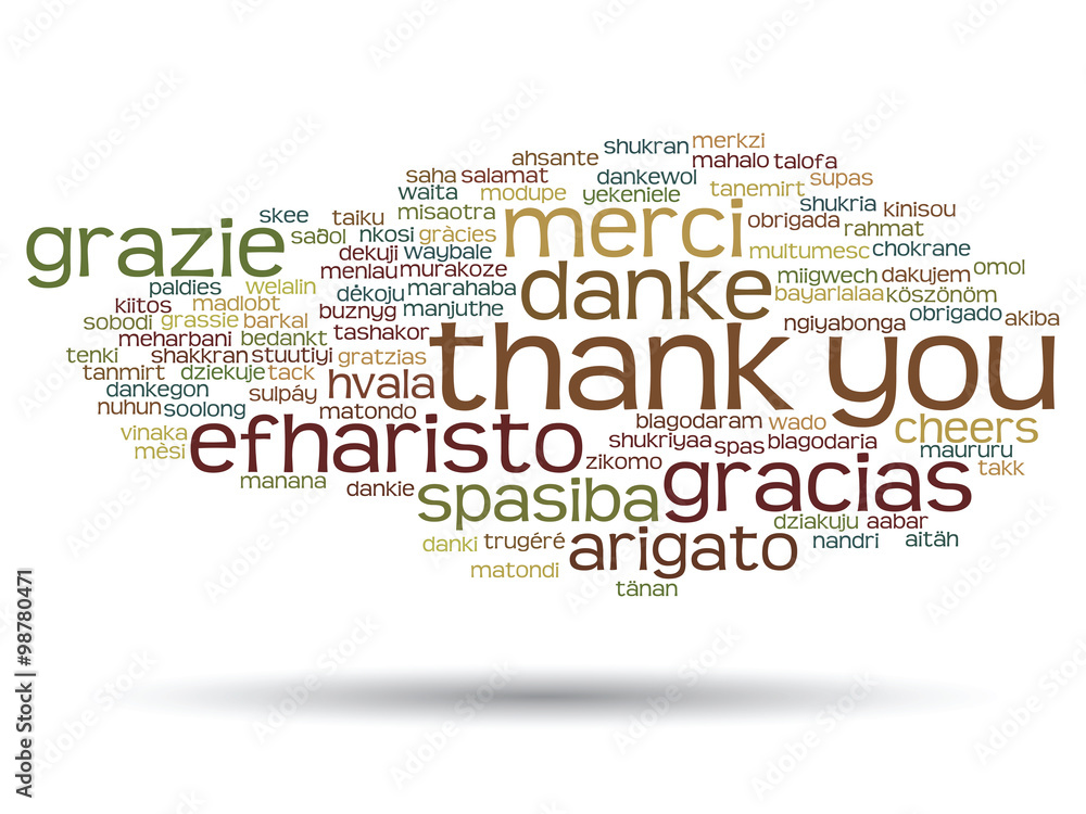 Vector conceptual thank you word cloud Vector conceptual thank you word cloud