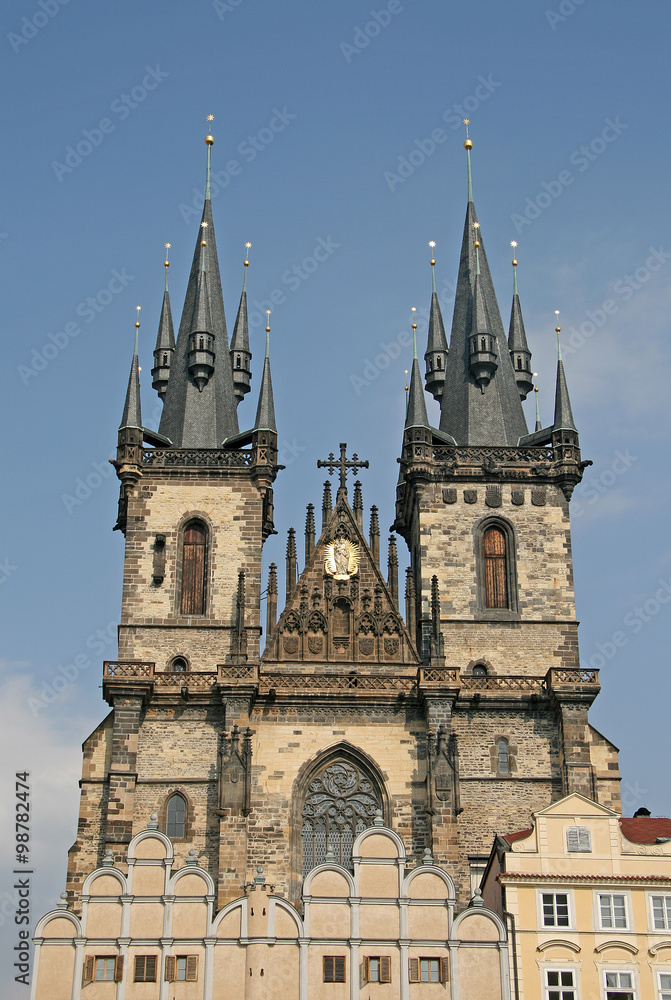 PRAGUE, CZECH REPUBLIC - APRIL 16, 2010: Church of Our Lady before Tyn, Prague, Czech Republic