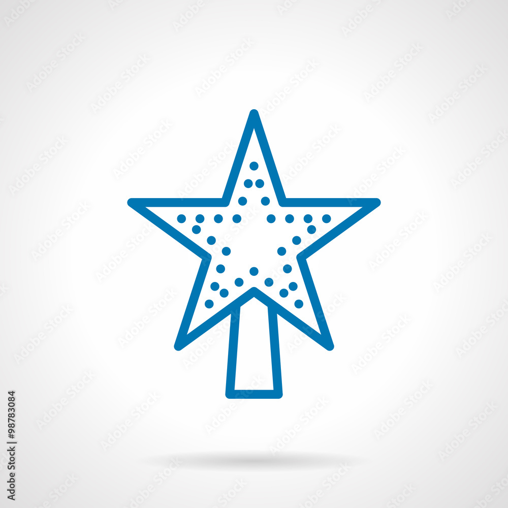 Xmas decor star vector icon blue line style Xmas decor star vector icon blue line style