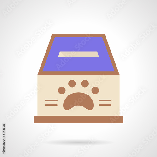 Animal shelter fundraising flat color vector icon