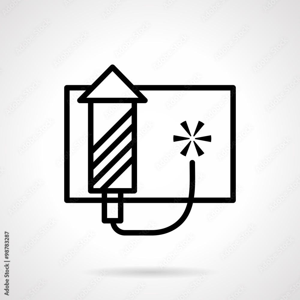 Pyrotechnics vector icon black simple line style Pyrotechnics vector icon black simple line style