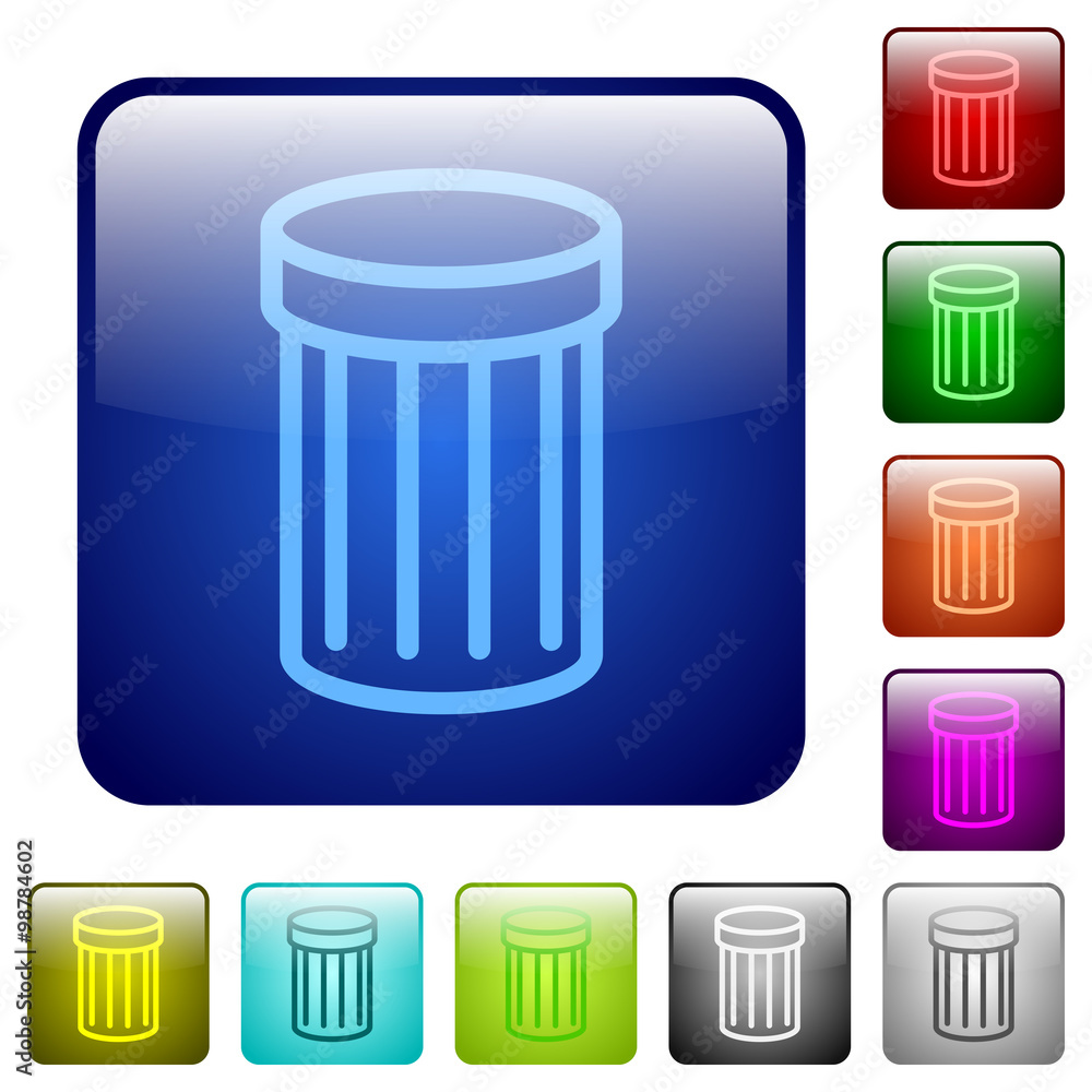 Color trash square buttons Color trash square buttons