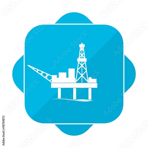 Blue square icon oil platform